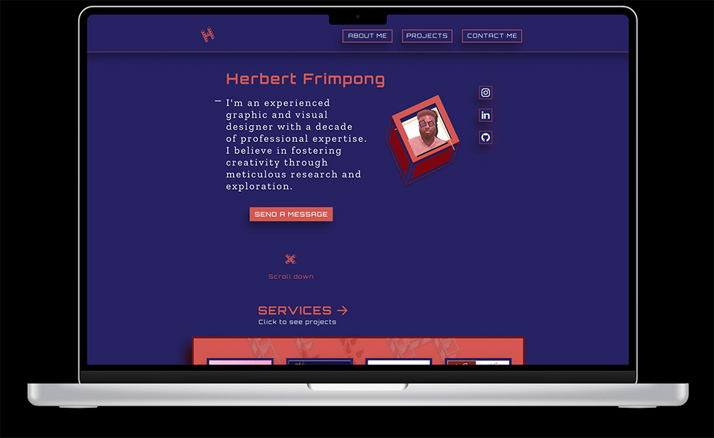 image of the home screen of herbertfrimpongcom